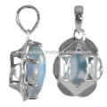 Pendentif en argent sterling 925 en pierres précieuses Larimar